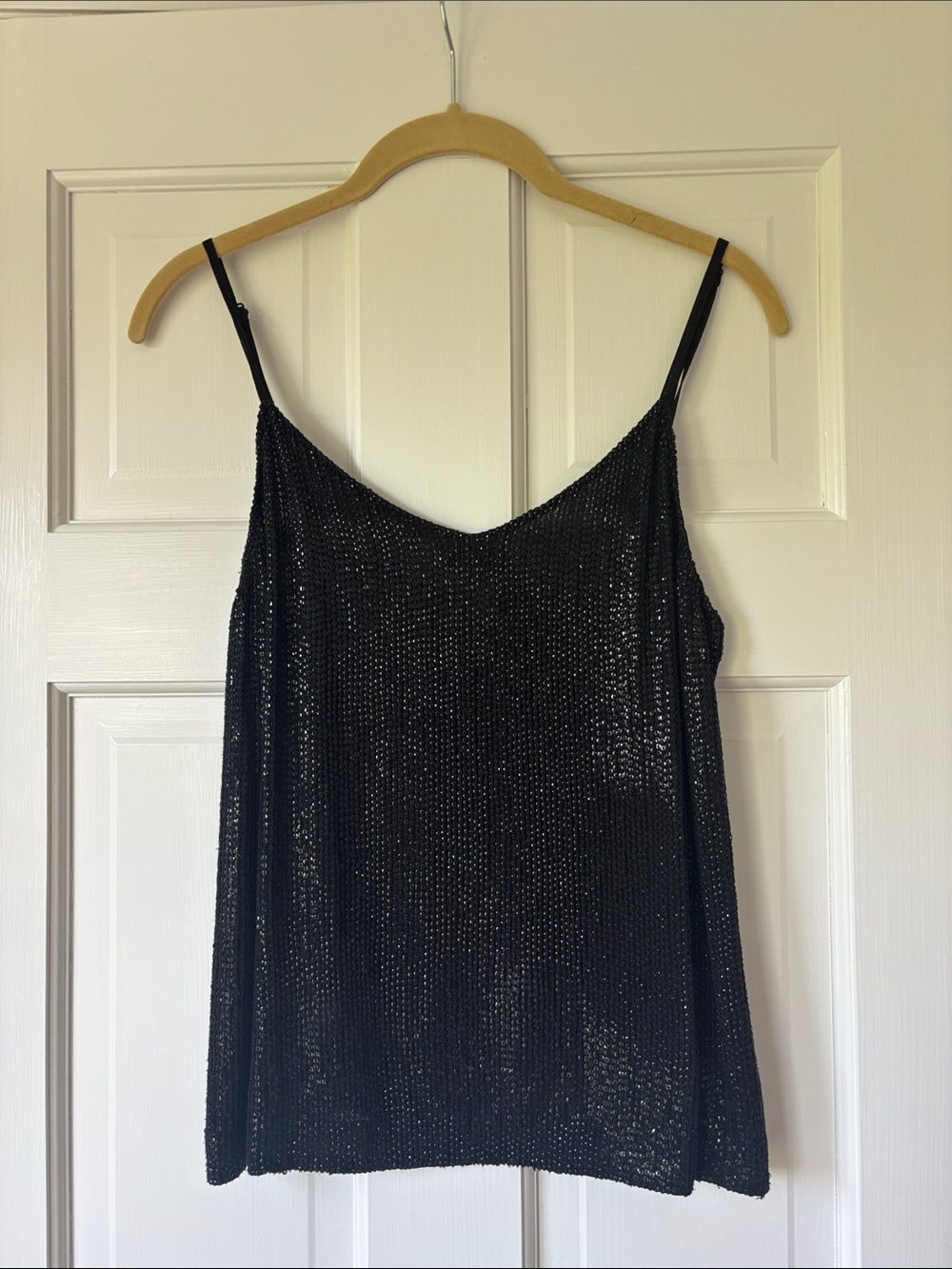 MLV Black Sequin V-Neck Tank